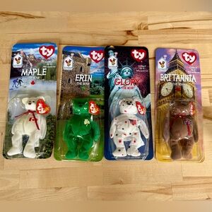 Glory, Maple, Erin, Britanna Beanie Baby Full Set 1999 McDonald's TY Beanie Baby